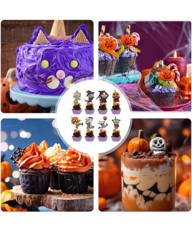 Halloween Cake Toppers Picks Set Halloween Topper - Pumpkin Cake Topper Pumpkin Cupcake Picks Fall Theme Cupcake Decorations for Baking Cups Ewoke - Buy Online on GoSupps.com