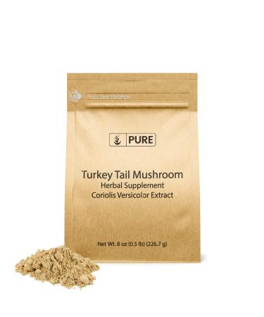Pure Original Ingredients Turkey Tail Mushroom (8oz) Trametes Versicolor Coriolus Versicolor Non-GMO