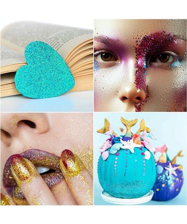Buy Aslanka 140g Holographic Blue Glitter Powder for Nail Art Epoxy Resin Eyeshadow & DIY Projects - Vibrant Colorful Iris Glitter - Buy Online on GoSupps.com