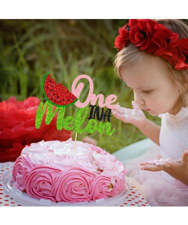 1 Pack Watermelon Cake Topper One in a Melon Cake Pick Watermelon First Birthday Baby Girl 1st Birthday Party Cupcake Decoration Supplies G 1pc - Buy Online on GoSupps.com