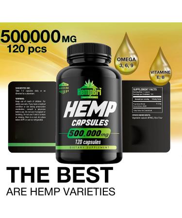 Hempbri Hemp Oil Extract Capsules - Joint Support, Sleep Supplement, Immune Health - Natural Seed Oils Powder - Buy Online on GoSupps.com