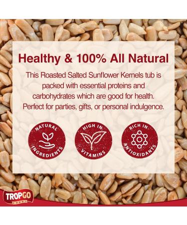 Tropgo Roasted Salted Sunflower Seed Kernels 125gr - Gluten Free Tub of Sun Flower Seeds - Non-GMO Seeds for Eating - Ready-to-Eat Snacks for Kids and Adults - Buy Online on GoSupps.com