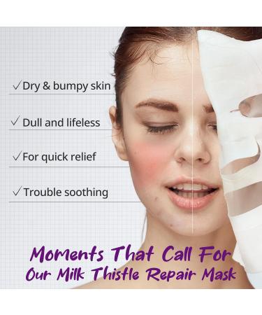 BANOBAGI Milk Thistle Repair Mask - Hydrating Korean Face Mask with Copper Tripeptide & Burdock Root Extract (Pack of 10 sheets 1.01fl oz) - Buy Online on GoSupps.com
