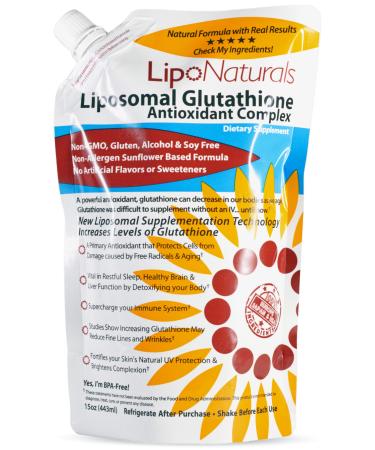 Lipo Naturals Liposomal Glutathione Antioxidant Complex with Setria 15 oz (443 ml)