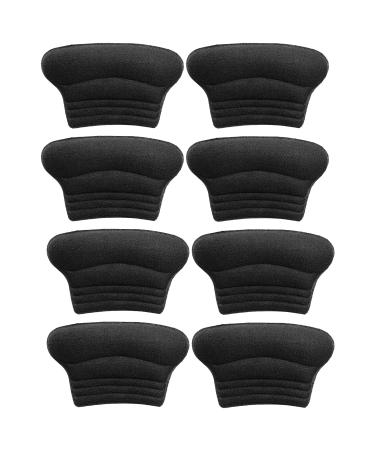 WLLHYF Kids Heel Grips 8 Pieces Self-Adhesive Heel Cushion Add Volume to Too Large Shoe InsertsPrevent Skin Rubbing and Blister Shoe Fit for Toddlers Girls and Boys Women (4 Black)