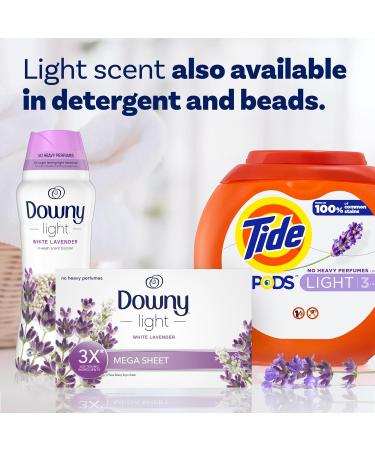 Downy Light Mega Dryer Sheets Fabric Softener Dryer Sheets White Lavender 120 Count - Buy Online on GoSupps.com