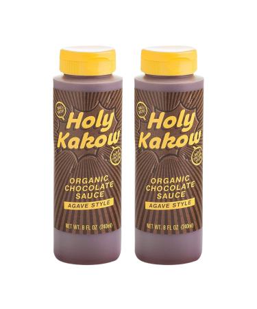 Holy Kakow Organic Chocolate Sauce - Chocolate Syrup, Organic, Sugar Free, Sweetened with Agave, Real Food Ingredients, Specific Flavor - 8oz 2-Pack