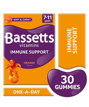 Bassetts Vitamins 7-11 Years Immune Support with Vitamin C & Zinc 30's - Orange Flavored - 79.8g (Pack of 1) - Buy Online on GoSupps.com