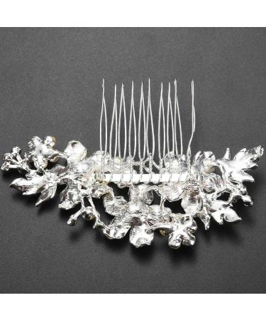 Wedding Bridal Hair Combs Vintage Imitation Crystal Hairpins Prom Jewelry Gold Silver Flower Pattern Hair Accessories Pins Women Silver - Buy Online on GoSupps.com