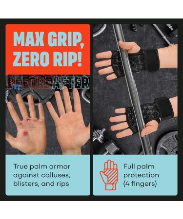 Mava Cross-Training Gloves with Wrist Support | Fitness Weight Lifting & Gym | Silicone Padding | Black XS for Men & Women - International Shipping Available - Buy Online on GoSupps.com