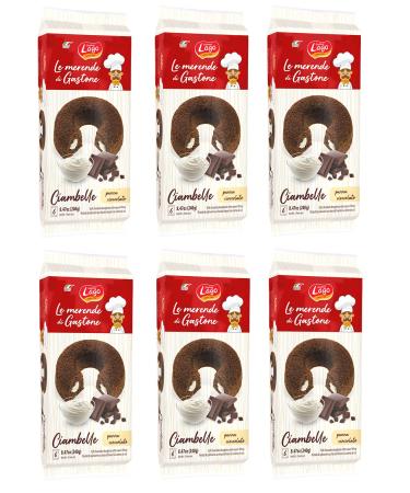 Italian Gourmet E.R. Gastone Lago Ciambella Panna e Cioccolato Set of 6 chocolate donuts with cream filling 240 g each pack contains 6 donuts of 40 g