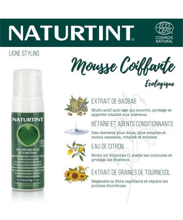 Naturtint Eco Styling Mousse - Repairs and Protects Hair from External Aggressions 99% Natural Ingredients Softer Supple and Stronger Hair Baobab Extract - 125 ml - Buy Online on GoSupps.com
