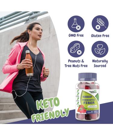 Mixed Berry Flavored Prebiotic Fiber Gummies - Supports Digestive System Through Gut Cleansing and Constipation Relief - Assists with Weight Loss Plan - Great Tasting and Easy to Swallow 60 Count (Pack of 1) - Buy Online on GoSupps.com