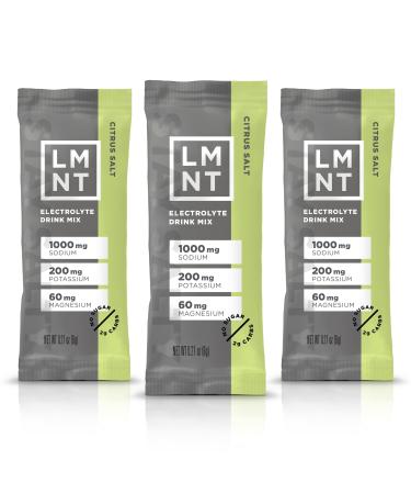 LMNT Keto Electrolyte Powder Packets | Paleo Hydration Powder | No Sugar, No Artificial Ingredients | Citrus Salt | 30 Stick Packs Citrus Salt 30 Count (Pack of 1)