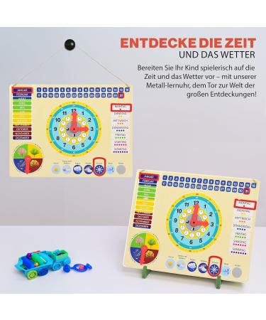 ewtshop Colorful Metal Learning Clock - Date Time & Seasons Educational Board - Buy Online on GoSupps.com