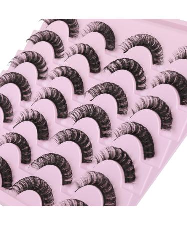 wiwoseo D Curly Wispy False Eyelashes - 14 Pairs Faux Mink 3D Effect 15MM - Buy Online on GoSupps.com