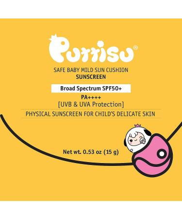 Puttisu Safe Baby Mild Sun Cushion SPF50 PA+++ | Physical Sunscreen for Kids | 0.53oz (1 Pack) - Buy Online on GoSupps.com