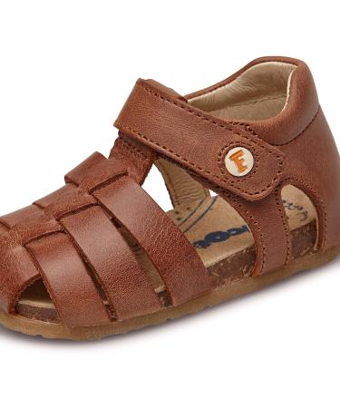 Falcotto Alby Closed Toe Leather Sandals - Brown (UK 4) - Buy Online on GoSupps.com