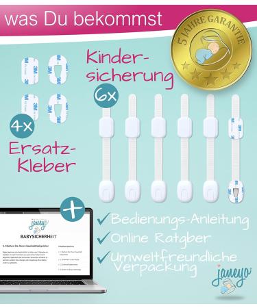 Janeyo Baby & Child Locks for Cupboards Drawers & More - Ultimate Child Safety Solution - Buy Online on GoSupps.com