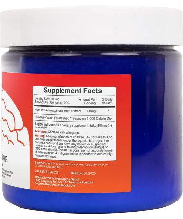 KSM-66 Ashwagandha Powder 60g - Ayurvedic Adaptogen Supplement for Stress Relief & Energy Boost - Buy Online on GoSupps.com