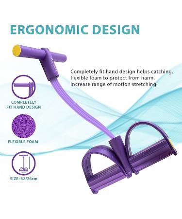 4-Tube Natural Latex Yoga Pedal Resistance Band - Purple - Buy Online on GoSupps.com