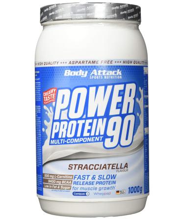 Body Attack Power Protein 90 - Stracciatella - 1kg can - Multi -component Protein Powder Made in Germany - With BCAA Vitamins & L -Carnitin - Protein Shake Extra creamy taste good solubility Stracciatella 1 kg (1 Pack) - Buy Online on GoSupps.com