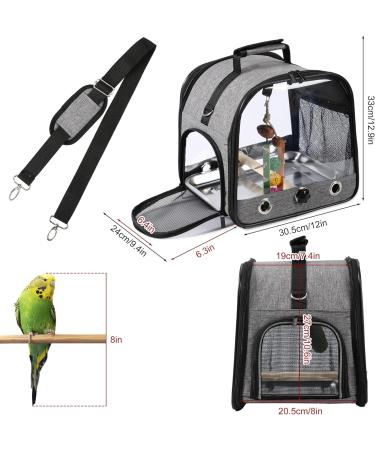 SUERTREE Bird Carrier Bag Bird Travel Cage with Stand Small Bird Carrier for Parrot Portable Bird Carrier Travel Bag Pet Transparent Breathable Travel Cage - Buy Online on GoSupps.com