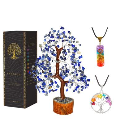 Lapis Lazuli Crystal - Crystal Tree - Feng Shui Decor - Tree of Life - Meditation Accessories - Spiritual Gifts for Women - Holistic Gifts for Women Desk Decorations Spirtual Things Good Luck Gifts Blue