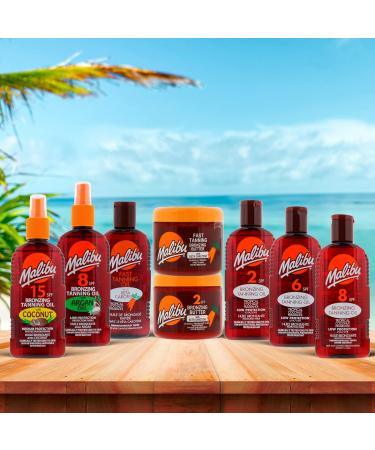 Malibu Sun SPF 2 Bronzing Fast Tanning Body Butter 300ml | Water Resistant Tropical Coconut Fragrance | Beta Carotene | Brown | Pack of 1 - Buy Online on GoSupps.com