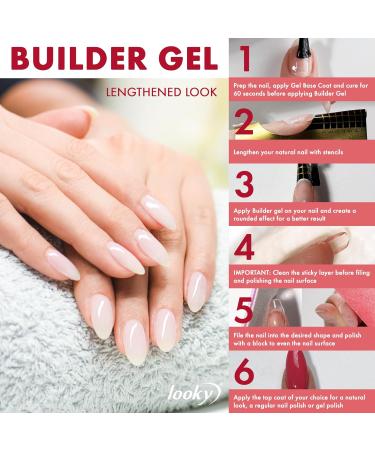LOOKY| Builder Nail Gel | Long-Lasting Builder Gel for your Flawless Nail Extension |Professional Salon Quality | Easy Application Bottle | Love |15ml - Buy Online on GoSupps.com