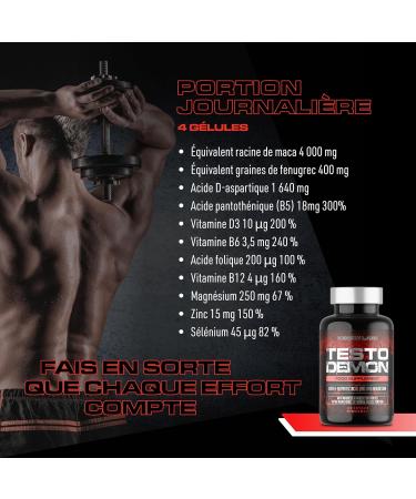 Testo Demon Complexe Zinc & Acides Amin s pour hommes avec Maca Vitamines B et Extraits Botaniques 120 G lules (30 Portions) - Buy Online on GoSupps.com