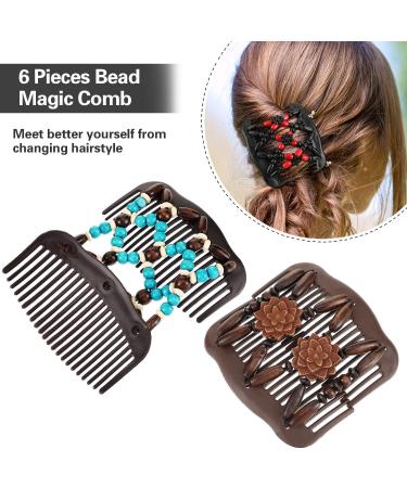 Buy African Hairpise Magic Hair Comb Set - 6 Pcs Elastic Pearls & Double Clips for Effortless Styling | Worldwide Shipping - Buy Online on GoSupps.com