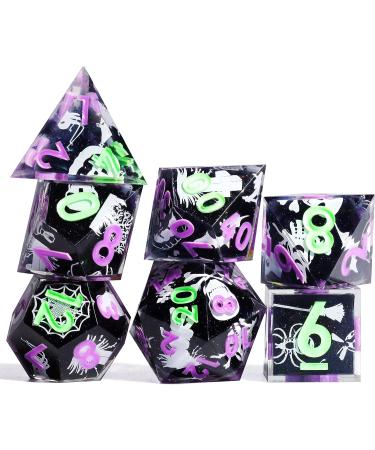 Halloween Glow in The Dark Layered Theme Dice Set - MINI PLANET DND Polyhedral Sharp Galaxy Handmade Crafted Dice (Halloween DICE 3) - Buy Online on GoSupps.com