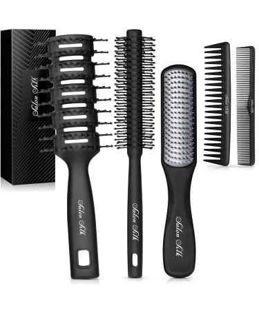 SalonSilk Hair Brush for Men - Professional Styling Comb Set for All Hair Types & Styles  Dry & Wet Pick Barber Brush Tools