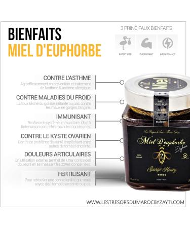 Euphorbia Honey 100% Pure & Natural. Raw Honey from (Daghmous) True Premium -500g - Collected in Morocco - Of the Finest Quality A Wide Variety of Delicious Flavors. - Buy Online on GoSupps.com