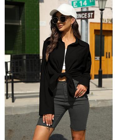 Bianstore Women's Oversized Linen Blouse: Black XX-Large - Buy Online on GoSupps.com