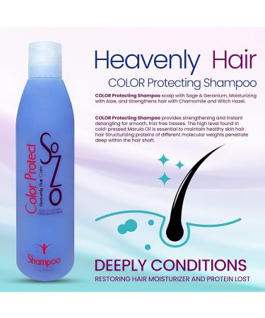SoZo Color Safe Shampoo - Sulfate Free Blue Shampoo for Color Treated Hair | 8oz | Refresh Scalp Remove Dryness & Reduce Color Loss | Aloe Chamomile & Sage Formula - Buy Online on GoSupps.com