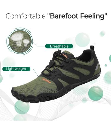 SAGUARO Men's Women's Barefoot Trail Running Shoes - Breathable Non-Slip Fitness Shoes in Army Green - Size 42 EU - Buy Online on GoSupps.com