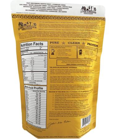 Buy John s Killer Protein - Complex Carb Blend | Organic Non-GMO Whole Oats & 100% Grass-Fed Protein | Smooth Dissolve for Shaker Cups | International Shipping Available - Buy Online on GoSupps.com