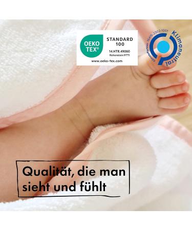 Moyo Hooded Towel for Toddlers & Babies - White-Ros 75x75cm | 100% Cotton Bathing Poncho | Washable Baby Bath Towel with Hood - Buy Online on GoSupps.com