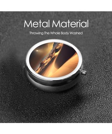 Sahara Desert Round Pill Box | 3 Compartment Portable Organizer for Travel & Purse - Buy Online on GoSupps.com