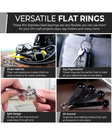 Surgical Grade Stainless Steel Key Rings - 5-Pack 1inch Round Split Key Rings for Keychains - Buy Online on GoSupps.com