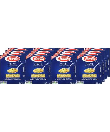 Barilla Orzo Soup Cuts Pasta | 340 Grams (Pack Of 16) | Rice Shaped Noodles for Soups Sauce and Salad | Non-GMO Pasta Made with Durum Wheat Semolina | Enriched with Iron and B Vitamins | Kosher Certified - Buy Online on GoSupps.com
