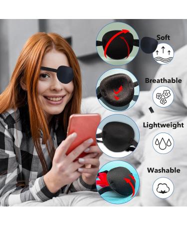 Adjustable Pirate Eye Patch - 2 Pcs Reusable Cosplay Eye Cover for Adults | Left & Right Eye Fit - Buy Online on GoSupps.com