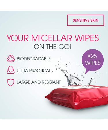 Bioderma Sensibio H2O Makeup Remover Wipes for Sensitive Skin 25 Count (Pack of 2) - Buy Online on GoSupps.com