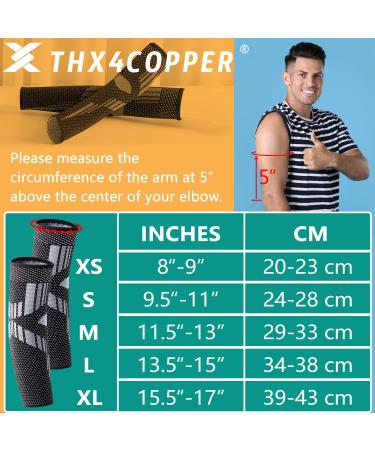 THX4COPPER Arm Compression Sleeve (2 Pack) - Elastic Brace for Tendonitis & Elbow Pain Relief - Supportive Comfort for Women and Men - Large - Buy Online on GoSupps.com