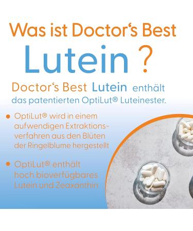 Buy Doctor's Best Lutein with OptiLut 10 mg - 120 Vegan Capsules | High Dose Carotenoid & Zeaxanthin | Soy-Free & Gluten-Free | Laboratory Tested for Quality - Buy Online on GoSupps.com