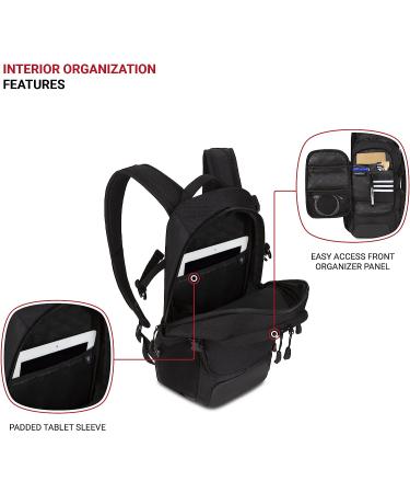 SwissGear 3598 Narrow Daypack Backpack - Black Ballistic (18-Inch) | Lightweight & Durable - Buy Online on GoSupps.com