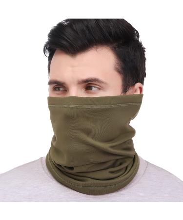 Arcweg neck warmers winter thermo multifunctional hose scarf with cord strain neck warmer sport fed necklaces men women neckerchief for motorcycle bicycle skiing work ski mask olive unit size