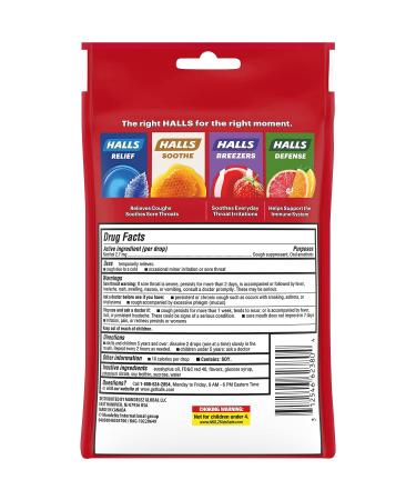 HALLS Relief Strawberry Cough Drops - 30 Drops | Fast-Acting Soothing Relief - Buy Online on GoSupps.com